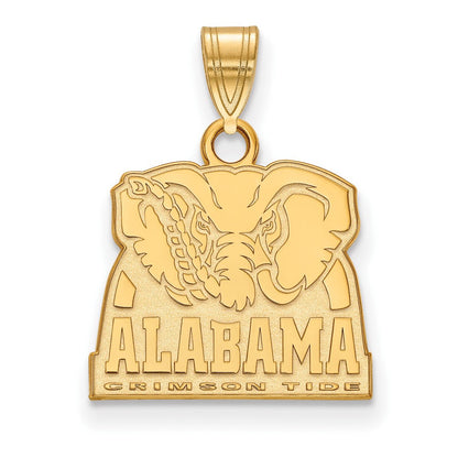 Vergoldet Sterlingsilber Logoart University Of Alabama Elefant Klein Anhänger