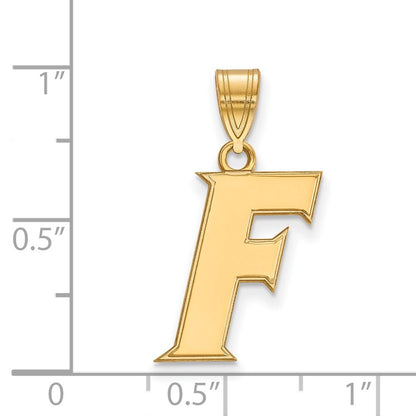 Vergoldet Sterlingsilber Logoart University Of Florida Buchstabe F Mittel Anhänger