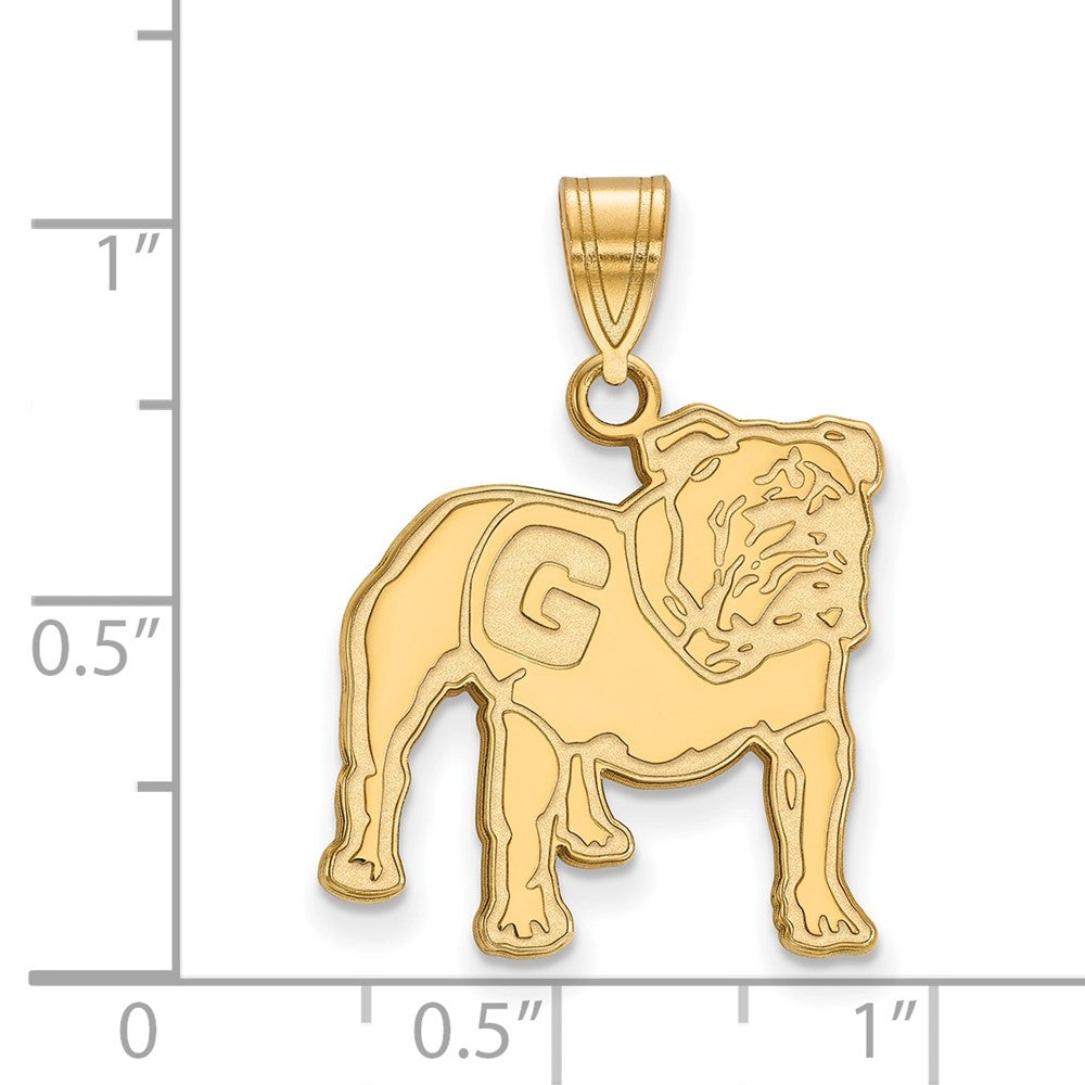 Vergoldet Sterlingsilber Logoart University Of Georgia Bulldog Groß Anhänger
