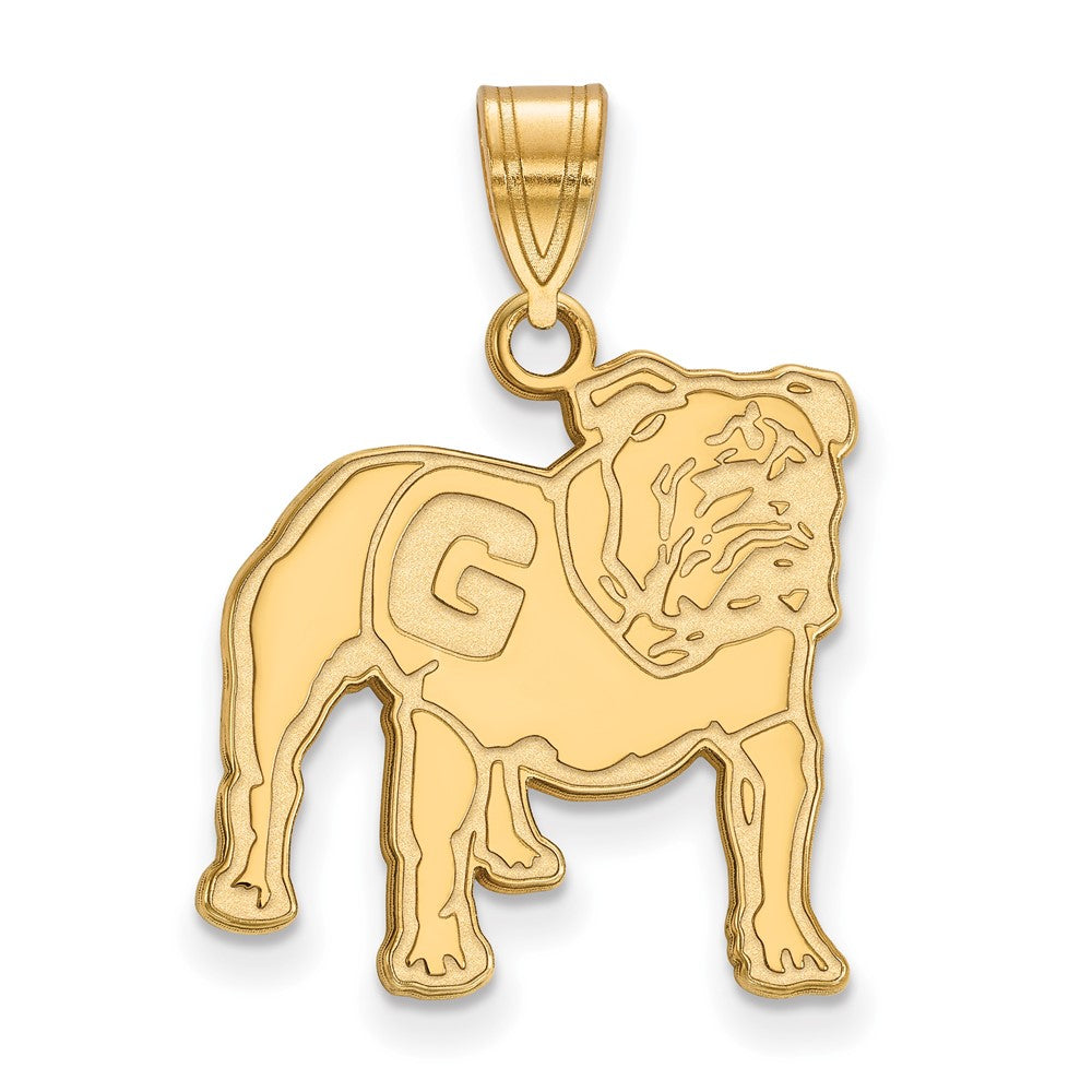 Vergoldet Sterlingsilber Logoart University Of Georgia Bulldog Groß Anhänger
