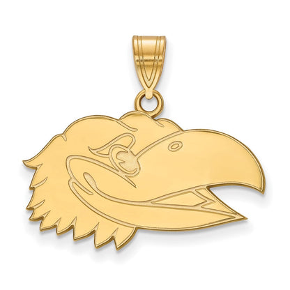 Vergoldet Sterlingsilber Logoart University Of Kansas Jayhawk Mittel Anhänger