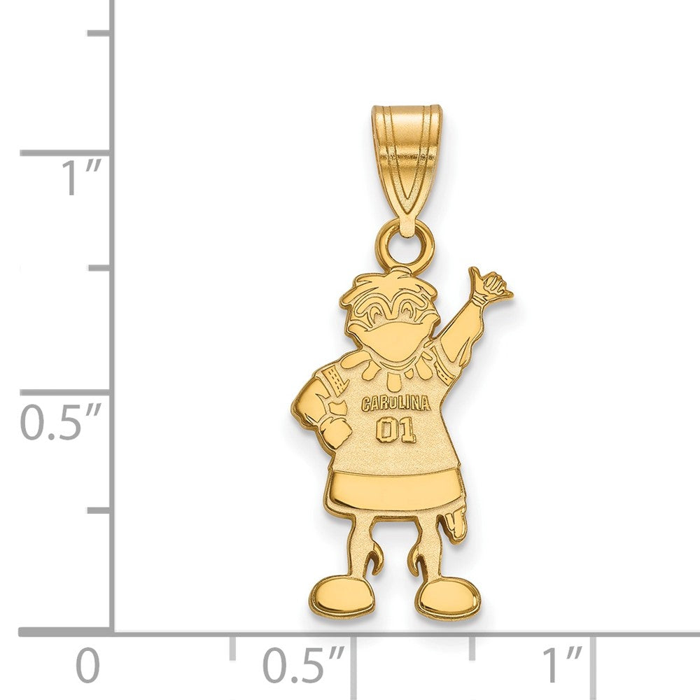 10K Gelbgold Logoart University Of South Carolina Mascot Groß Anhänger