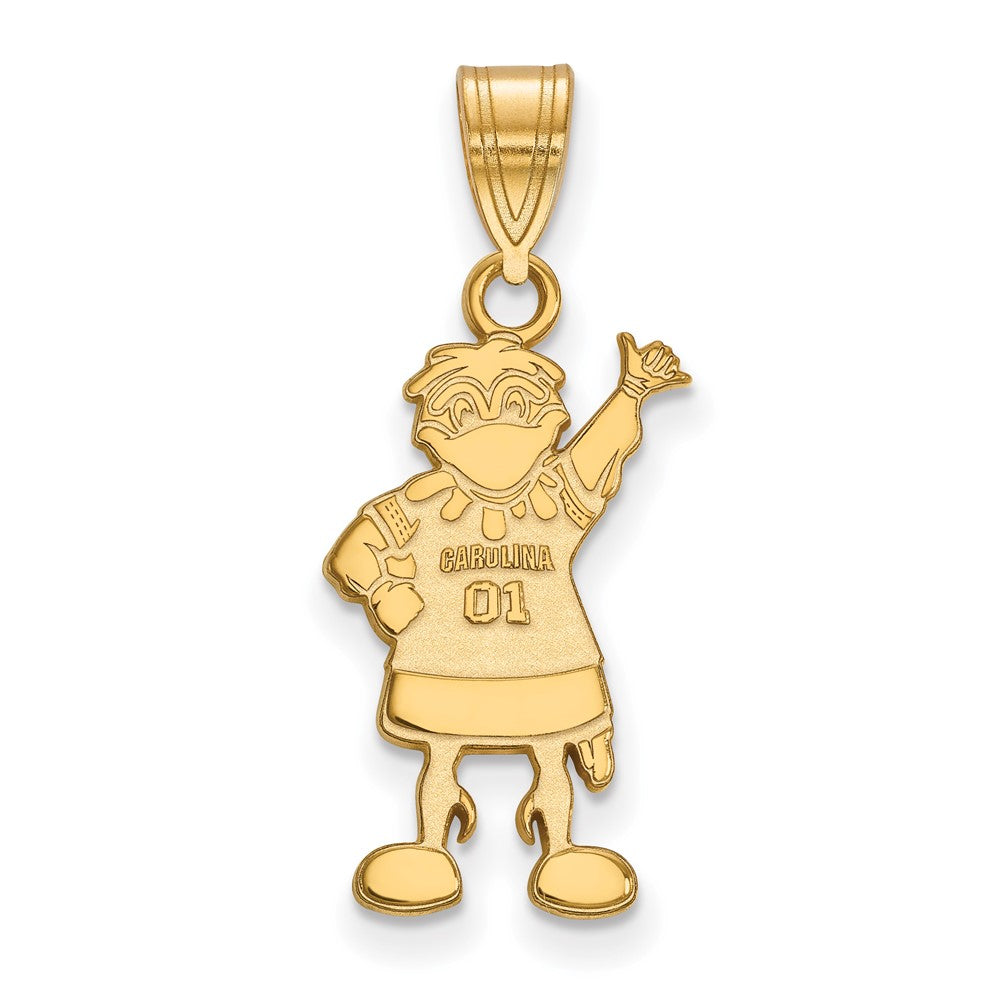10K Gelbgold Logoart University Of South Carolina Mascot Groß Anhänger