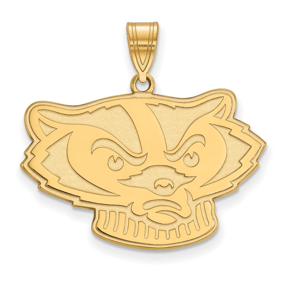10K Gelbgold Logoart University Of Wisconsin Badger Groß Anhänger