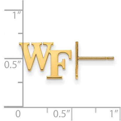 Vergoldet Sterlingsilber Logoart Wake Forest University W F Extra Klein Ohrstecker