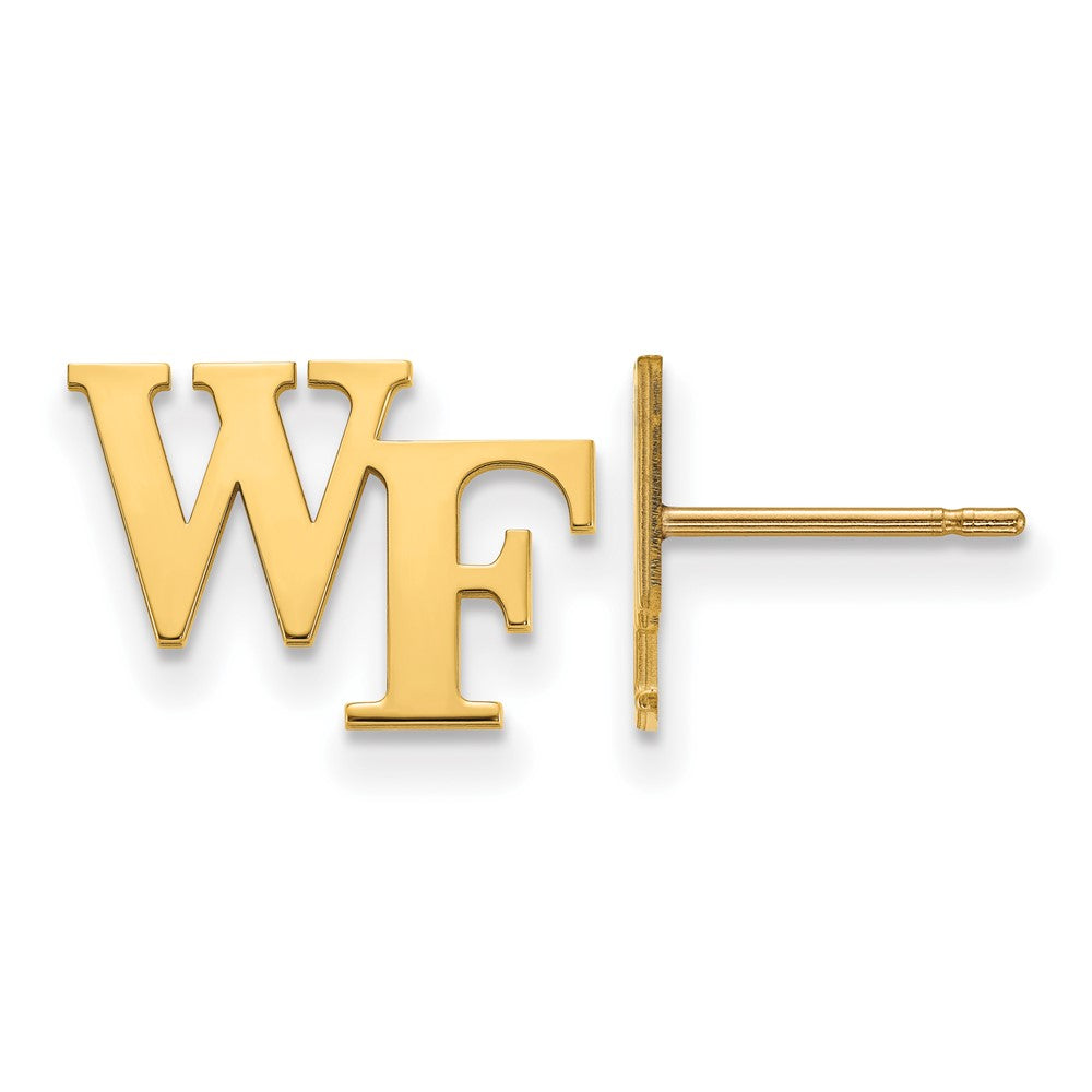 Vergoldet Sterlingsilber Logoart Wake Forest University W F Extra Klein Ohrstecker