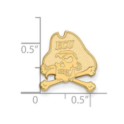 14K Gelbgold Gold Logoart Ost Carolina University Pirat Anstecknadel