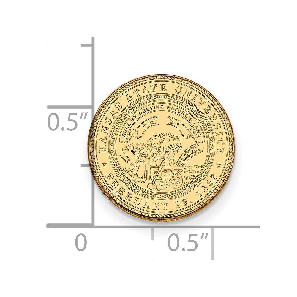 14K Gelbgold Gold Logoart Kansas State University Wappen Anstecknadel