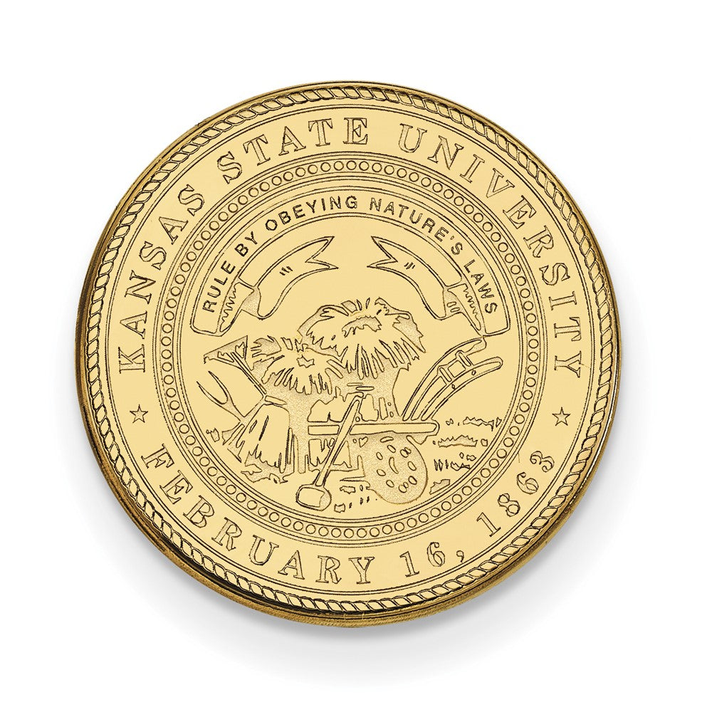 14K Gelbgold Gold Logoart Kansas State University Wappen Anstecknadel