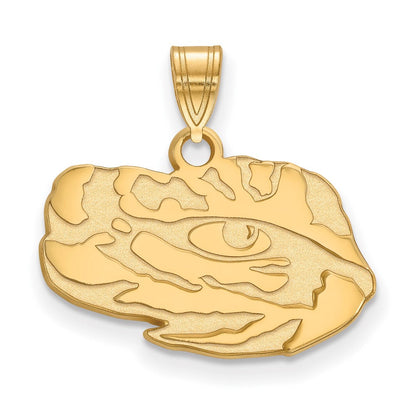 Vergoldet Sterlingsilber Logoart Louisiana State University Tiger Auge Klein Anhänger