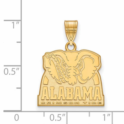 Vergoldet Sterlingsilber Logoart University Of Alabama Elefant Mittel Anhänger