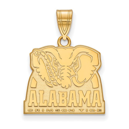 Vergoldet Sterlingsilber Logoart University Of Alabama Elefant Mittel Anhänger