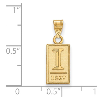 10K Gelbgold Logoart University Of Illinois I 1867 Klein Anhänger