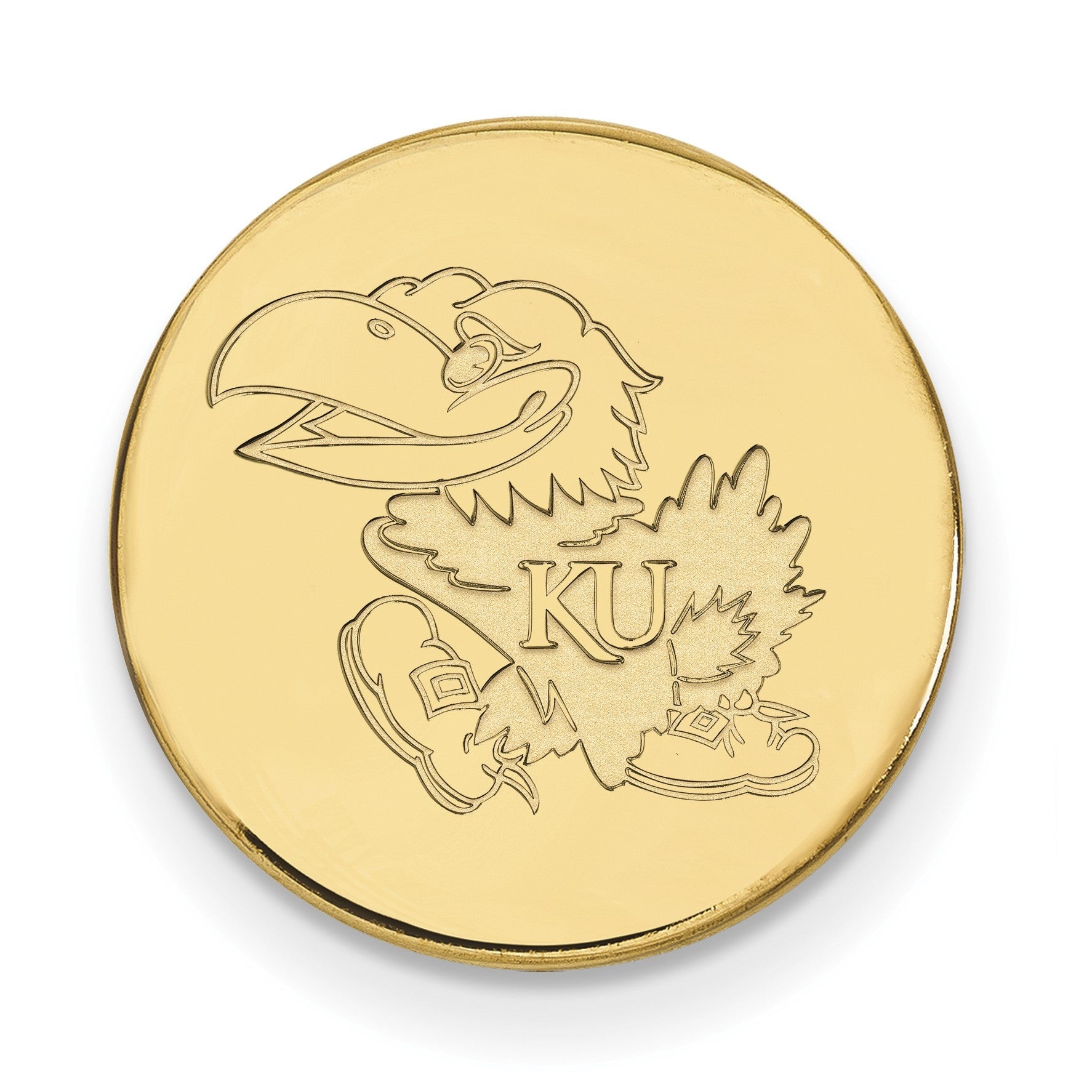 14K Gelbgold Gold Logoart University Of Kansas Jayhawk Anstecknadel