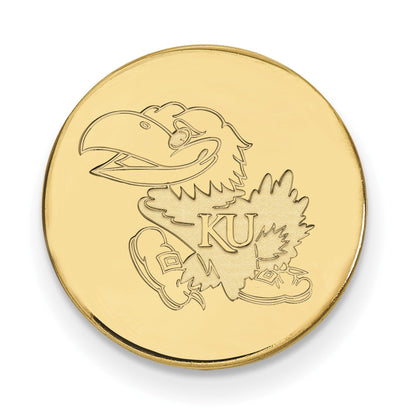 14K Gelbgold Gold Logoart University Of Kansas Jayhawk Anstecknadel