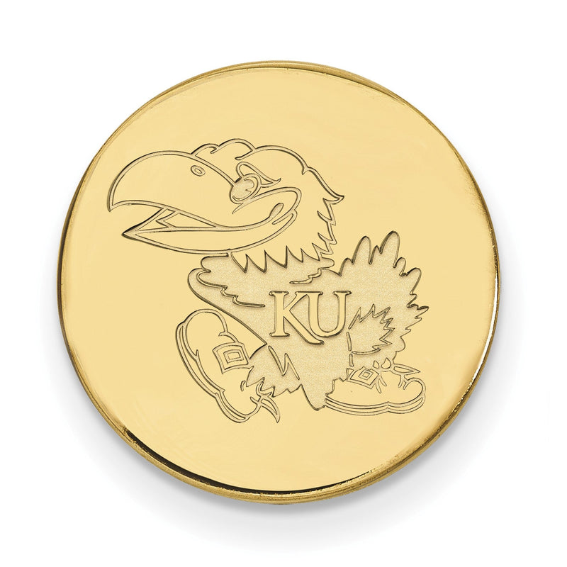 14K Gelbgold Gold Logoart University Of Kansas Jayhawk Anstecknadel