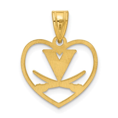 Vergoldet Sterlingsilber Logoart University Of Virginia Herz Anhänger