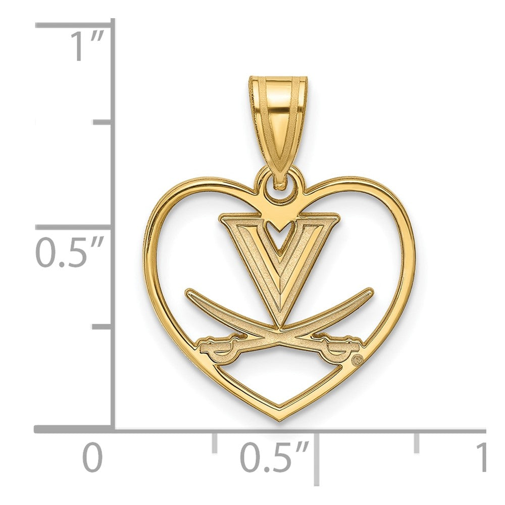 Vergoldet Sterlingsilber Logoart University Of Virginia Herz Anhänger