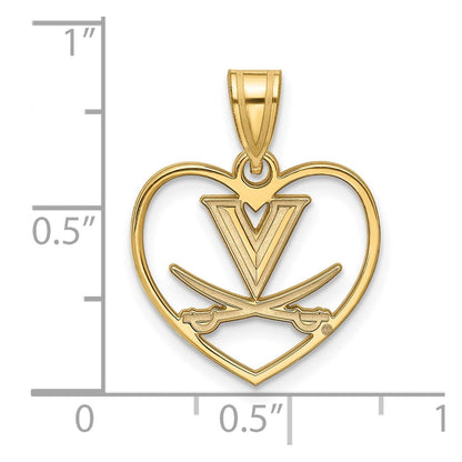Vergoldet Sterlingsilber Logoart University Of Virginia Herz Anhänger