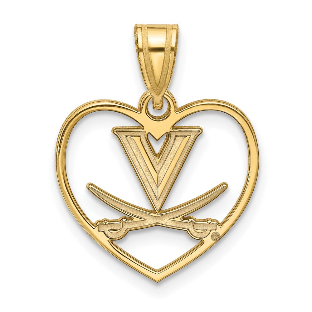 Vergoldet Sterlingsilber Logoart University Of Virginia Herz Anhänger
