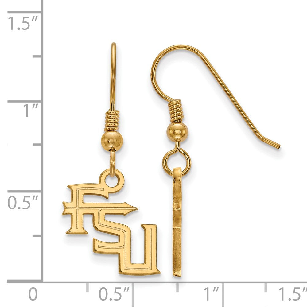 Vergoldet Sterlingsilber Logoart Florida State University F S U Klein Hängend Draht Ohrringe