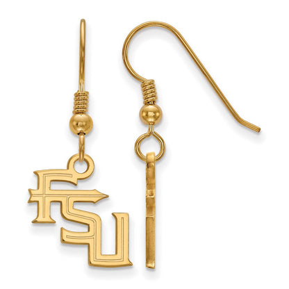 Vergoldet Sterlingsilber Logoart Florida State University F S U Klein Hängend Draht Ohrringe