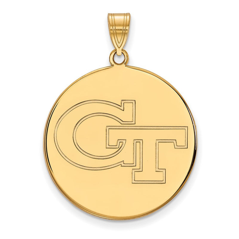 14K Gelbgold Logoart Georgia Institut Of Technologie G T Extra Groß Plättchen Anhänger