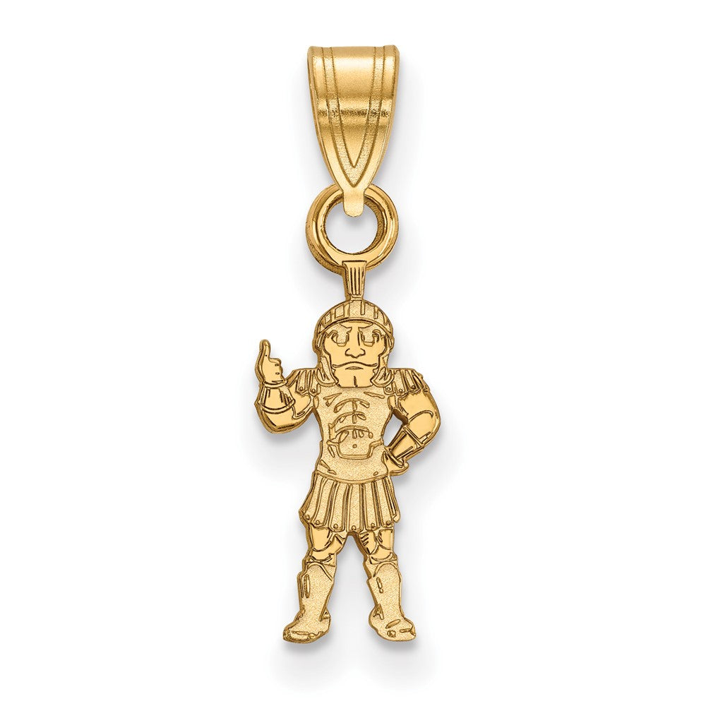 Vergoldet Sterlingsilber Logoart Michigan State University Spartan Klein Anhänger