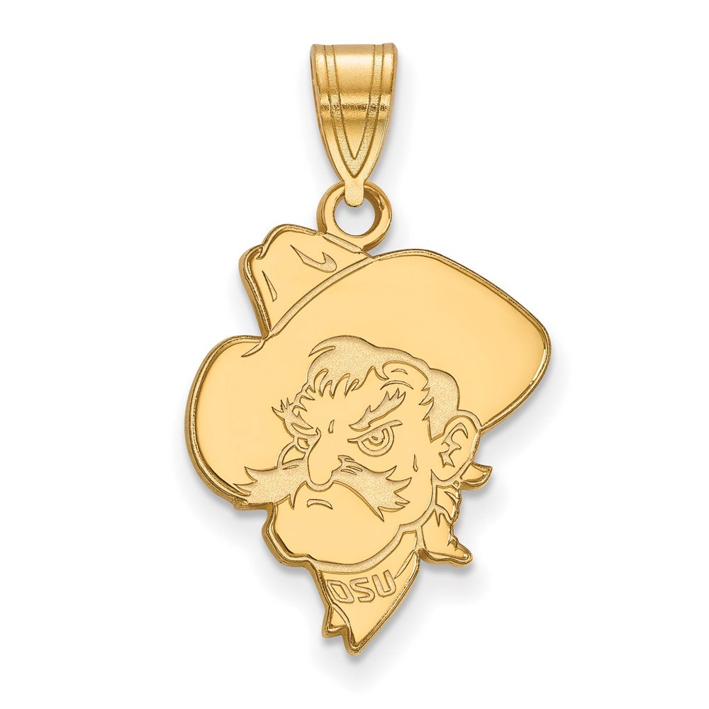14K Gelbgold Logoart Oklahoma State University Cowboy Groß Anhänger