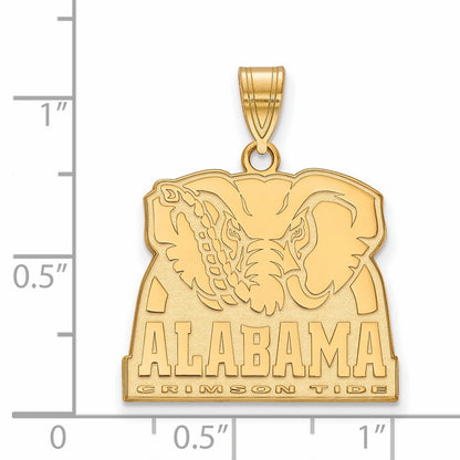 Vergoldet Sterlingsilber Logoart University Of Alabama Elefant Groß Anhänger