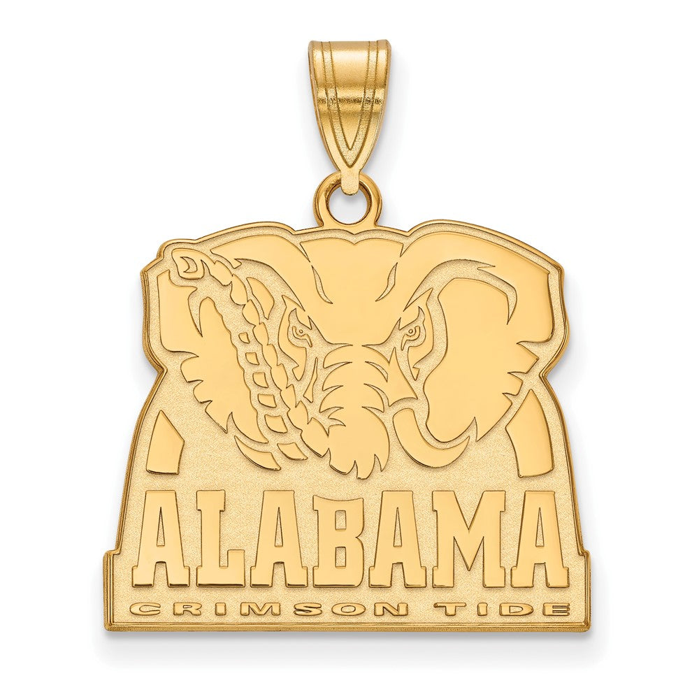 Vergoldet Sterlingsilber Logoart University Of Alabama Elefant Groß Anhänger