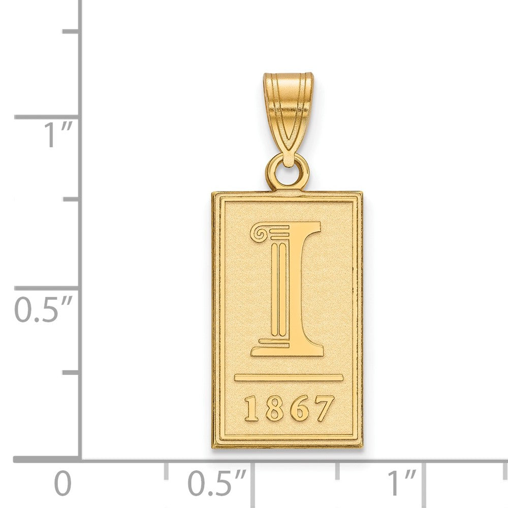 Vergoldet Sterlingsilber Logoart University Of Illinois I 1867 Groß Anhänger