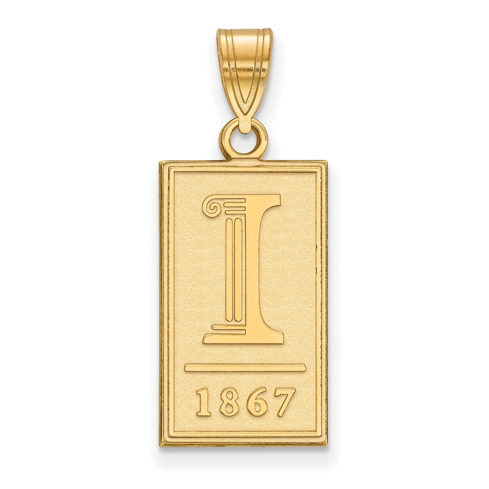 Vergoldet Sterlingsilber Logoart University Of Illinois I 1867 Groß Anhänger