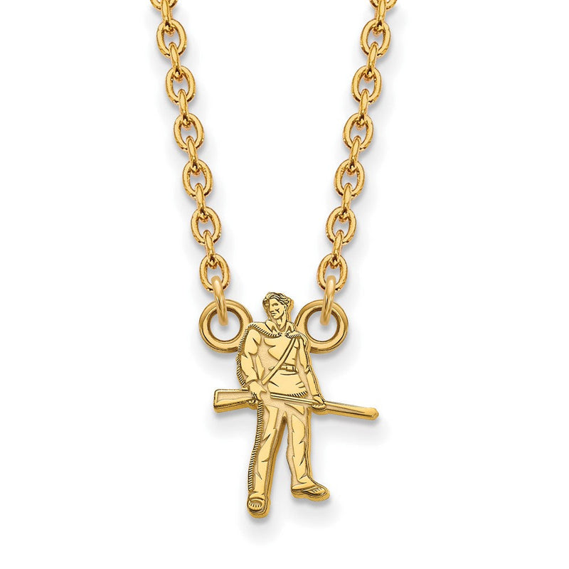 10K Gelbgold Logoart West Virginia University Mountaineer Groß Anhänger 18 Zoll Halskette