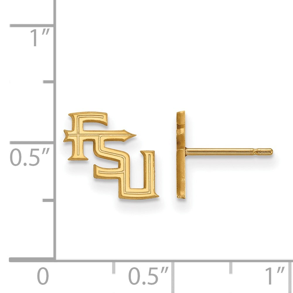10K Gelbgold Logoart Florida State University F S U Extra Klein Ohrstecker