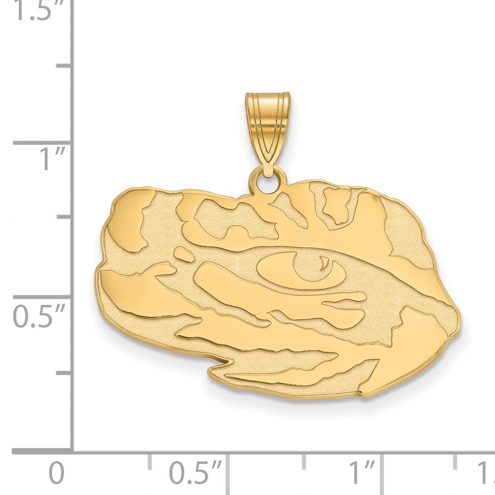 10K Gelbgold Logoart Louisiana State University Tiger Auge Groß Anhänger