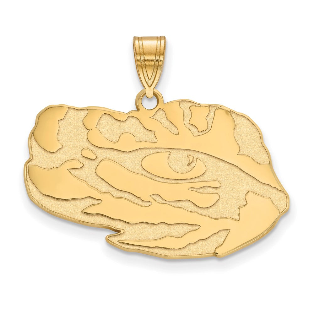 Vergoldet Sterlingsilber Logoart Louisiana State University Tiger Auge Groß Anhänger