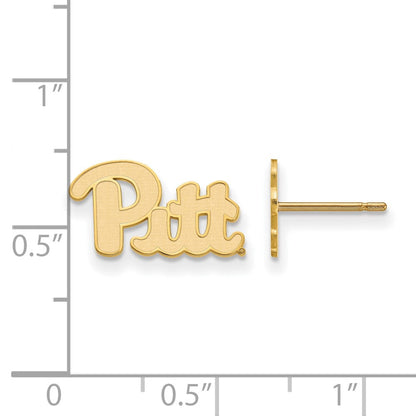 Vergoldet Sterlingsilber Logoart University Of Pittsburgh Extra Klein Ohrstecker