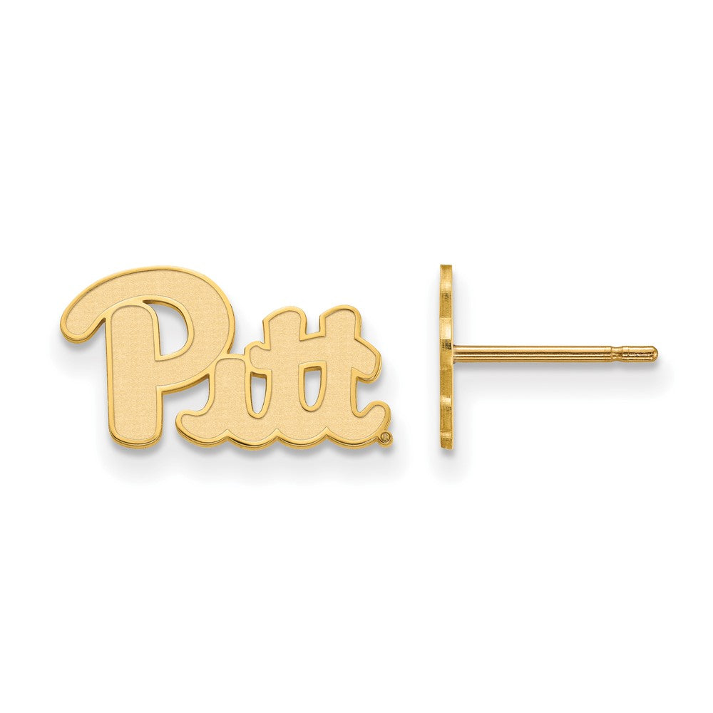 10K Gelbgold Logoart University Of Pittsburgh Extra Klein Ohrstecker