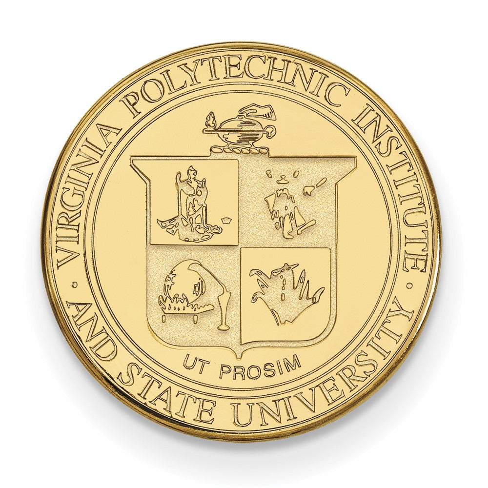 14K Gelbgold Gold Logoart Virginia Tech Wappen Anstecknadel