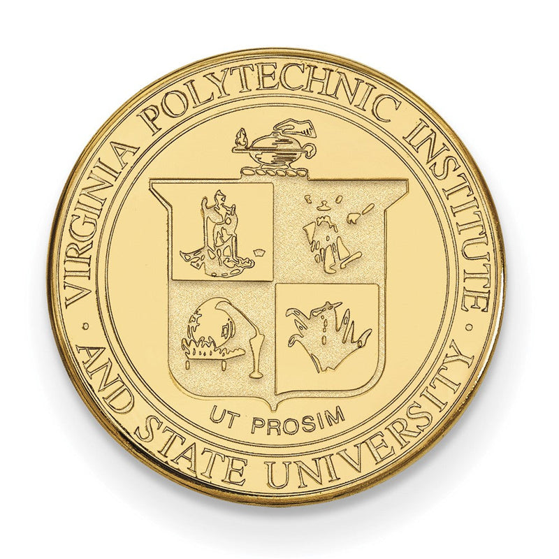 14K Gelbgold Gold Logoart Virginia Tech Wappen Anstecknadel