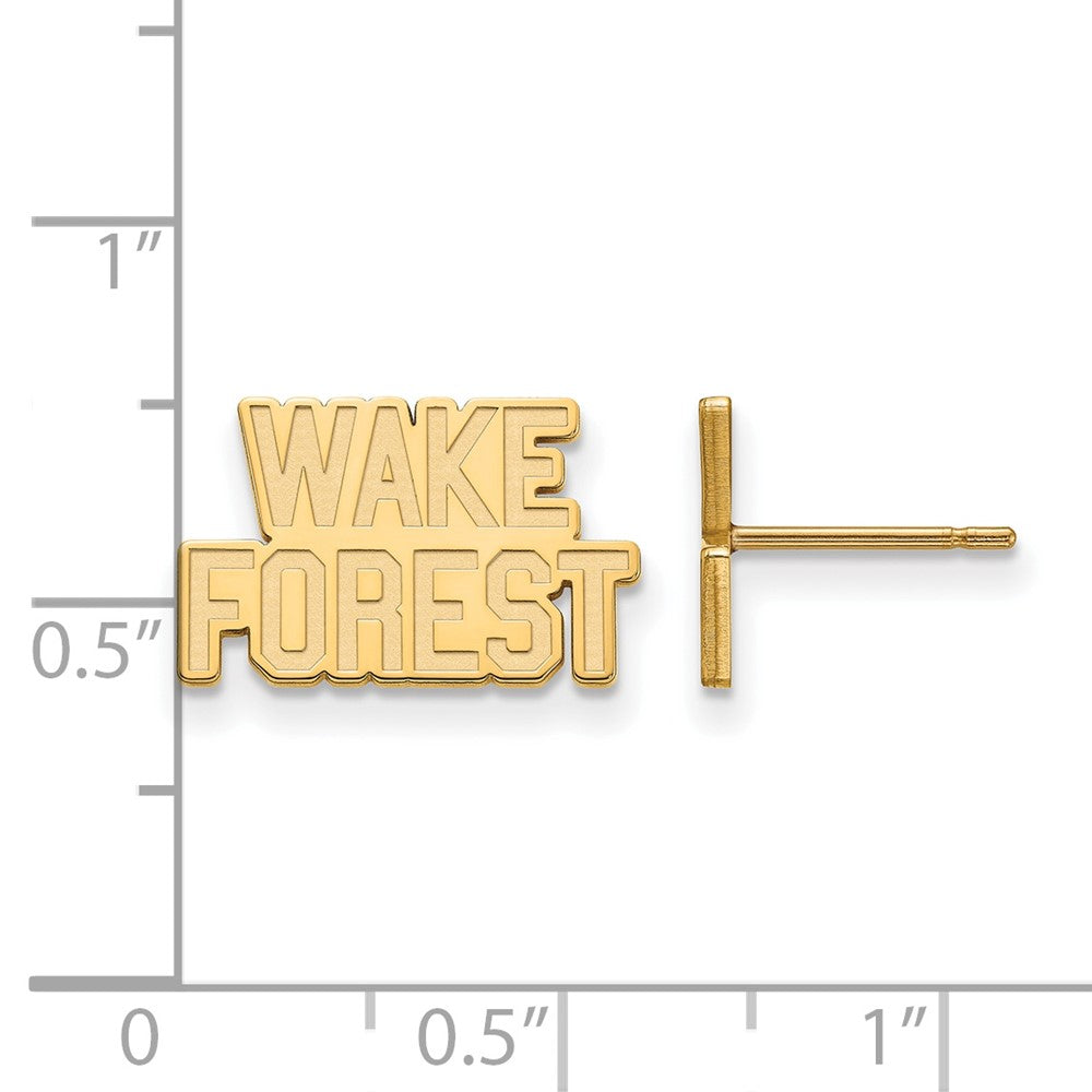 Vergoldet Sterlingsilber Logoart Wake Forest University W F Extra Klein Ohrstecker
