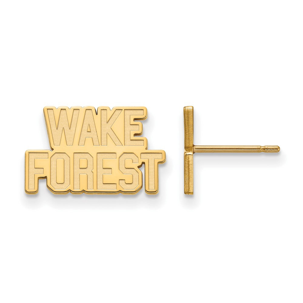 Vergoldet Sterlingsilber Logoart Wake Forest University W F Extra Klein Ohrstecker