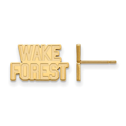 Vergoldet Sterlingsilber Logoart Wake Forest University W F Extra Klein Ohrstecker