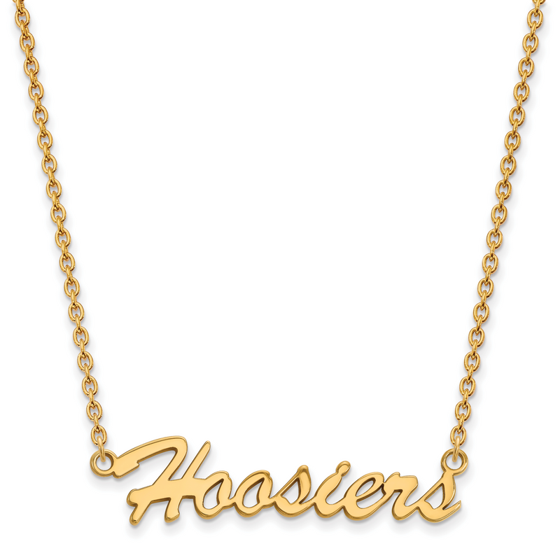 Vergoldet Sterlingsilber Logoart Indiana University Hoosiers Schreibschrift Mittel Anhänger 18 Zoll Halskette