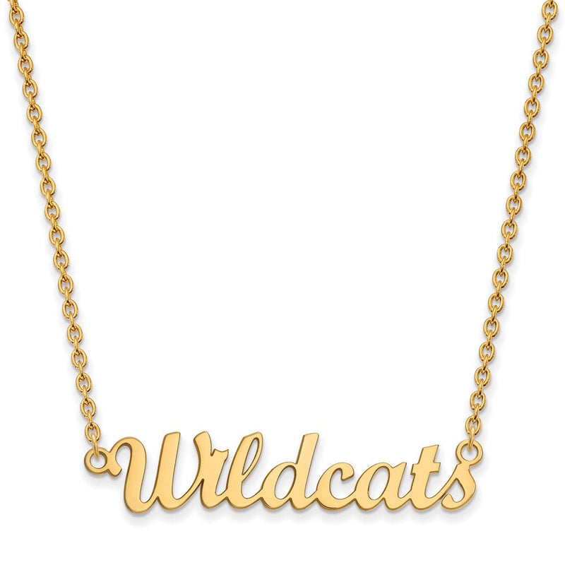 Vergoldet Sterlingsilber Logoart Kansas State University Wildcats Schreibschrift Mittel Anhänger 18 Zoll Halskette