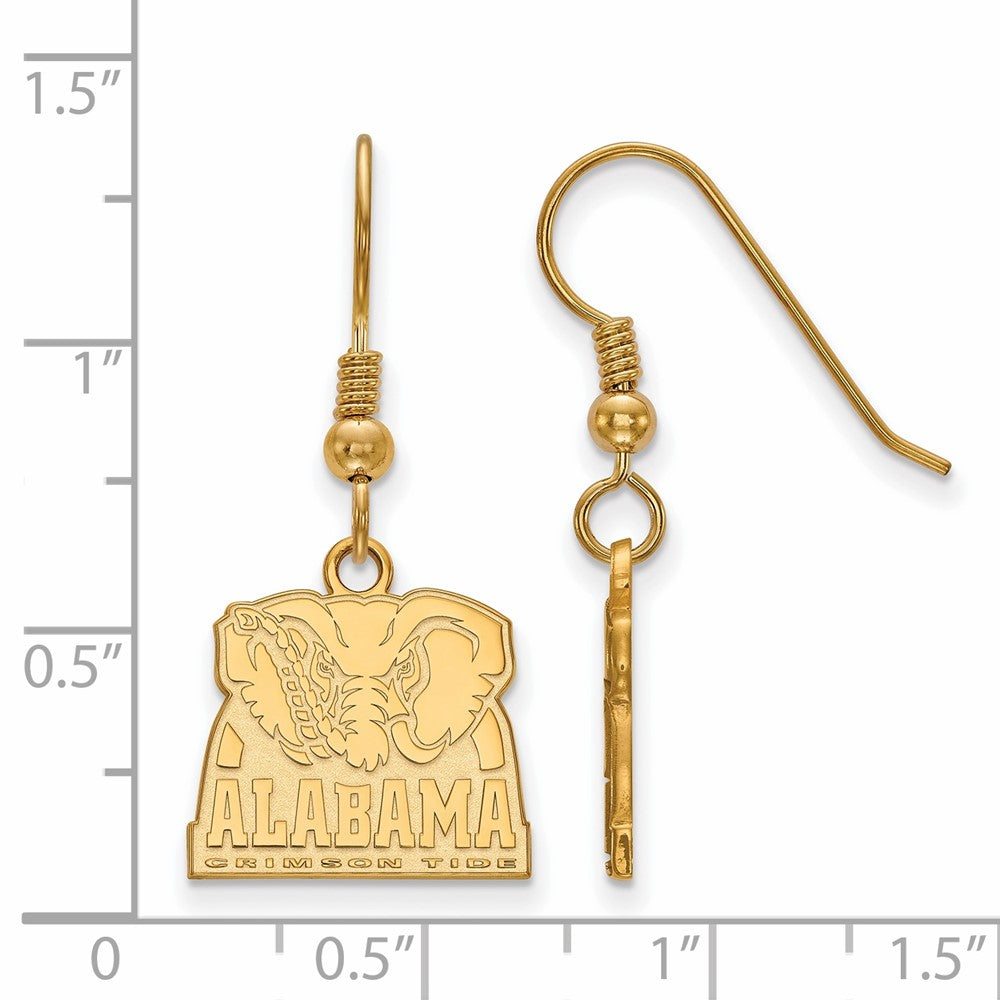 Vergoldet Sterlingsilber Logoart University Of Alabama Elefant Klein Hängend Draht Ohrringe