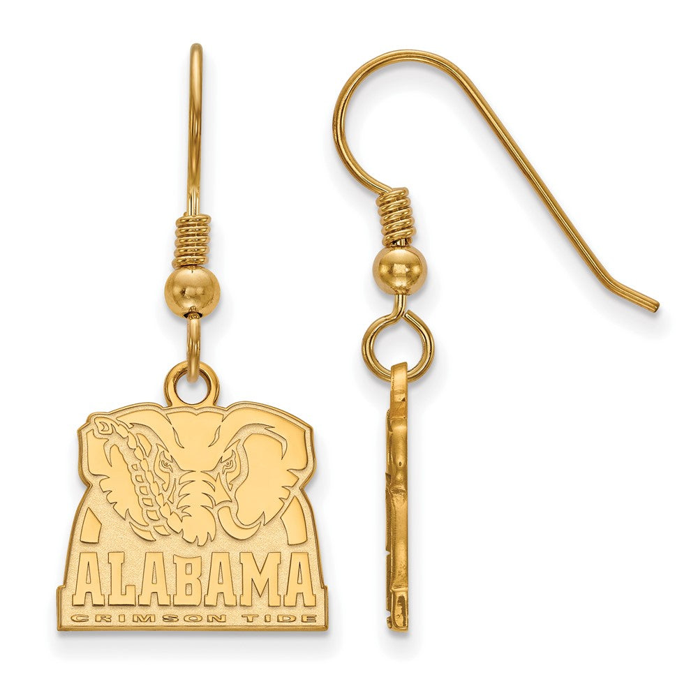 Vergoldet Sterlingsilber Logoart University Of Alabama Elefant Klein Hängend Draht Ohrringe