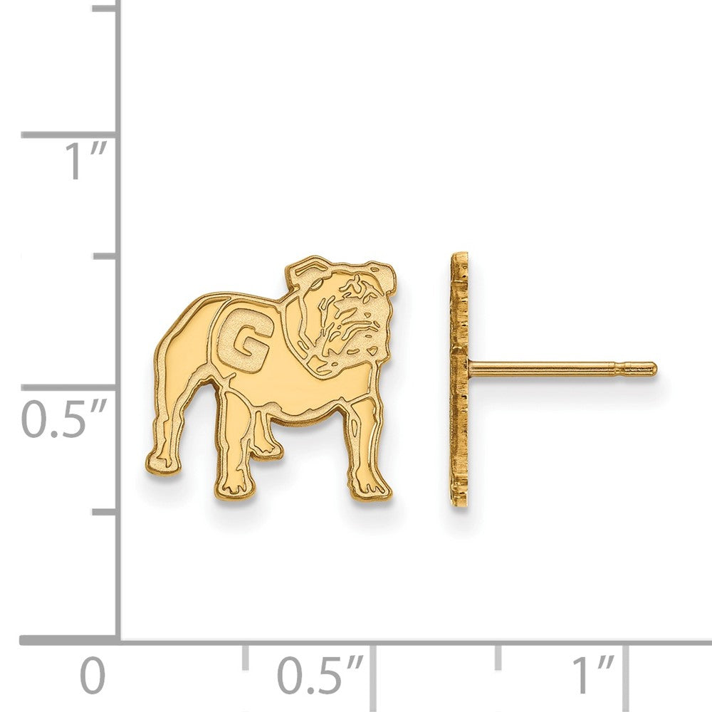 14K Gelbgold Logoart University Of Georgia Bulldog Klein Ohrstecker