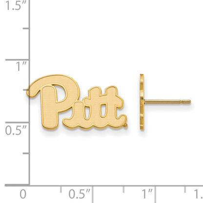 Vergoldet Sterlingsilber Logoart University Of Pittsburgh Klein Ohrstecker